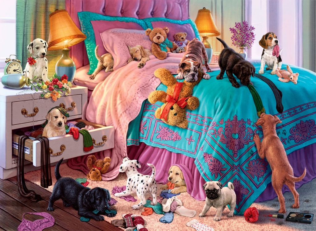 Naughty Puppies Puzzle 1000 Teile